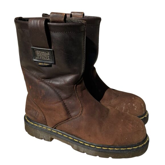 Dr Martens Icon Steel Toe Work Boots Brown Leather M9 L10 Industrial Anti Static - Picture 1 of 16